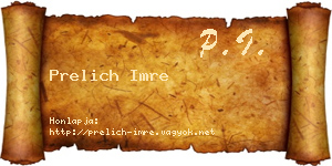 Prelich Imre névjegykártya